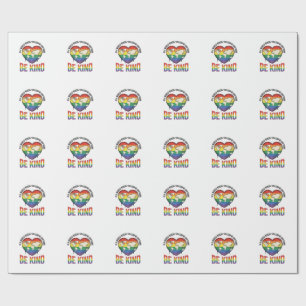 Wees aardig Wereld Hart Regenboog Vector T-Shirt O Cadeaupapier