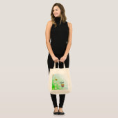 Wees aardig | Witte en groene tekst mooi Tote Bag (Voorkant (model))