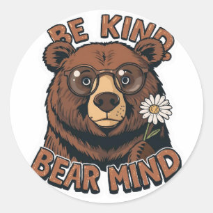 Wees aardige beer denk sticker Grappige positiev