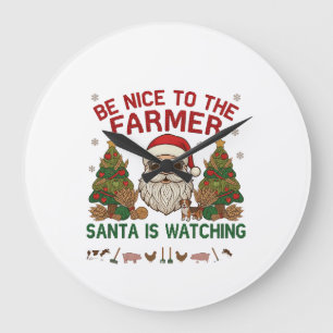 Wees aardige boer Kerstman Kerst boerderij Dieren Grote Klok