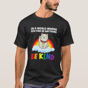 Wees Aardige Kat Gay Pride Regenboog Vlag Lgb Geme T-shirt
