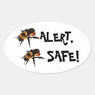 Wees alert, wees veilig! Honingbijen Ovale Sticker