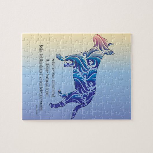 Wees als orkaan en tijger BULL TERRIER kunst Legpuzzel (Horizontaal)