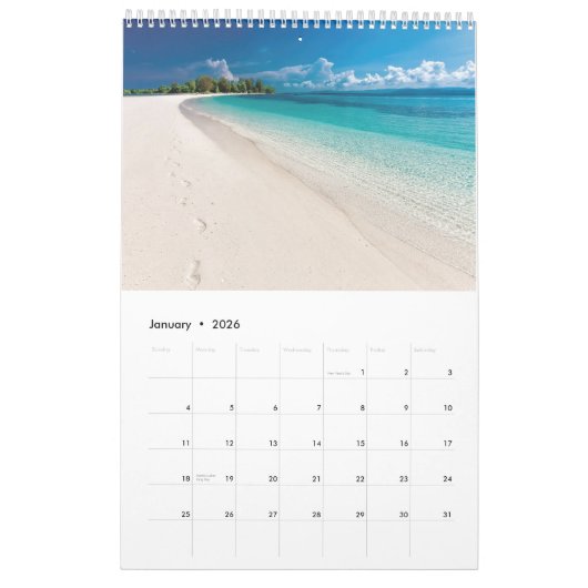 Wees als waterstrandliefhebbers 2025 kalender (Jan 2026)