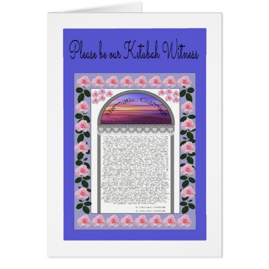 Wees alsjeblieft onze Ketubah-Witness-kaart (Voorkant)
