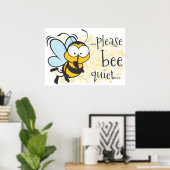Wees alsjeblieft stil bij poster (Thuiskantoor)