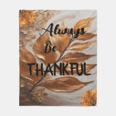 Wees altijd dankbaar fleece deken Gold Leaf (Voorkant)