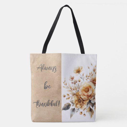 Wees altijd dankbaar Herfst Canvas tas (Voorkant)