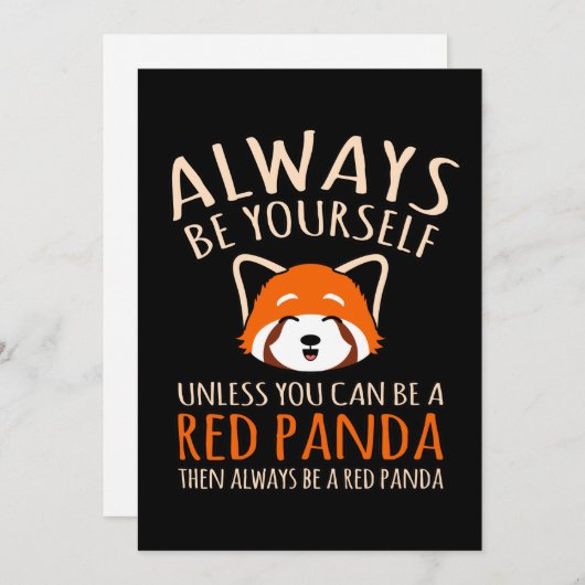 Wees altijd een rode panda Mooie huisdier panda's Bedankkaart (Voorkant / Achterkant)
