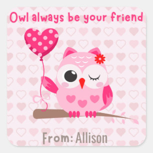 Wees altijd je vriend Kinder Valentijnsdag Vierkante Sticker