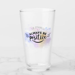 Wees altijd positief Paarse geel Glas