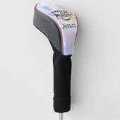 Wees altijd positief Paarse geel Golfheadcover (Schuin)