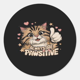 Wees altijd voorzichtig - Schattigee duimen omhoog Ronde Sticker