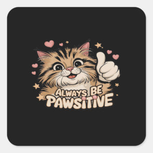 Wees altijd voorzichtig - Schattigee duimen omhoog Vierkante Sticker