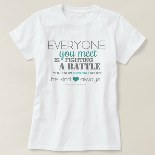 Wees altijd vriendelijk (aqua) t-shirt (Design voorkant)