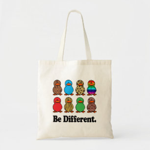 wees anders grappig patroon eendje eenden tote bag