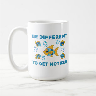 Wees anders uniek creatief ontwerp met vissen koffiemok