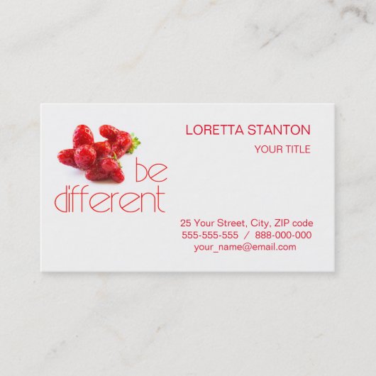 Wees anders visitekaartje (Voorkant)