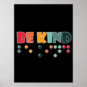 Wees attentie voor braille alfabetisme poster