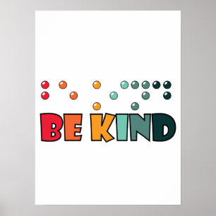 Wees attentie voor braille alfabetisme poster