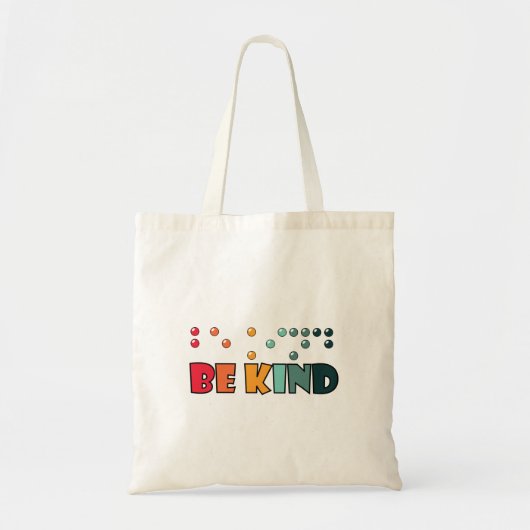 Wees attentie voor braille alfabetisme tote bag (Voorkant)