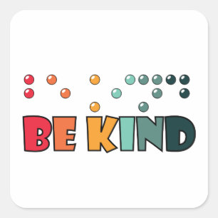 Wees attentie voor braille alfabetisme vierkante sticker