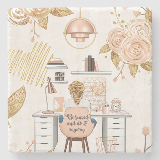 Wees bang & doe het toch stenen onderzetter (Voorkant)