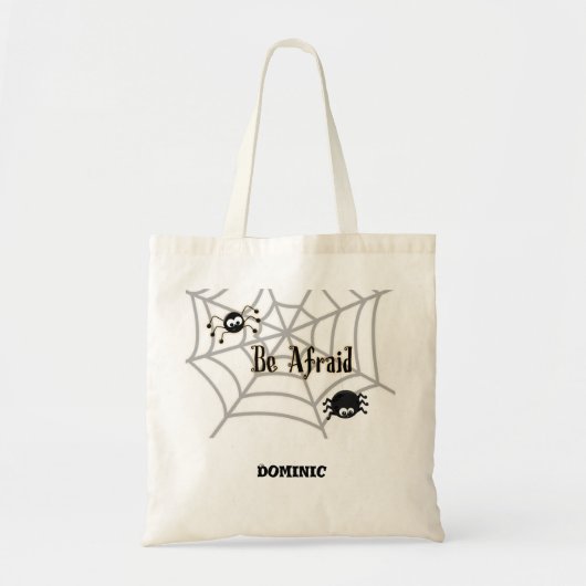 Wees bang met niet zo eng gepersonaliseerde spinne tote bag (Voorkant)