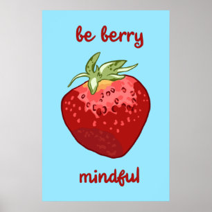 "Wees berry Mindful"-dansfeest Poster