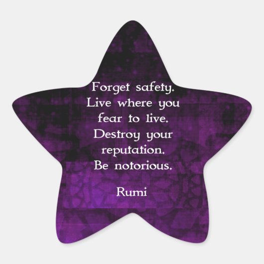 Wees beruchte Rumi Inspirerend prijsopgave Ster Sticker (Voorkant)