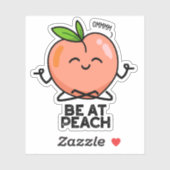 Wees bij Peach Funny Fruit Pun Sticker (Vel)