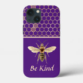 Wees bijen en honingraat op Paars Case-Mate iPhone Case (Achterkant)