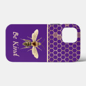 Wees bijen en honingraat op Paars Case-Mate iPhone Case (Achterkant (horizontaal))