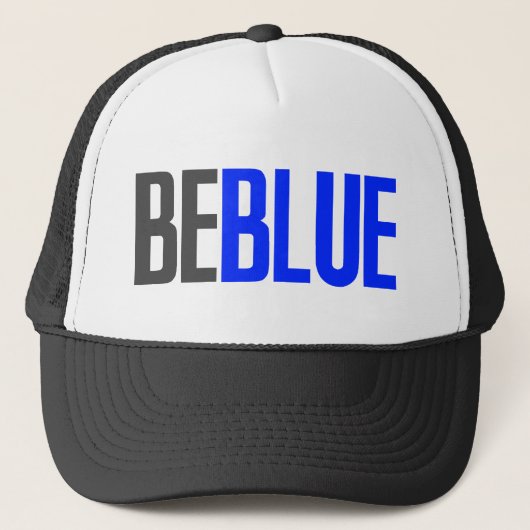 Wees blauw trucker pet (Voorkant)