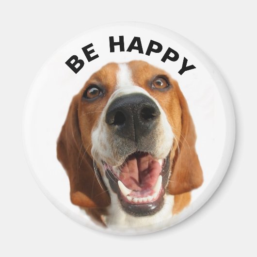 Wees blij beagle magneet (Voorkant)