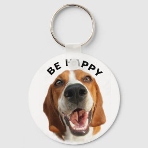 Wees blij beagle sleutelhanger