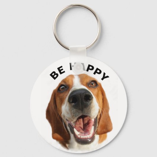 Wees blij beagle sleutelhanger (Voorkant)