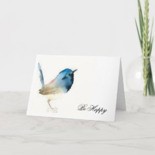 Wees blij - Bluebird met tekst Kaart