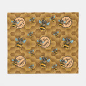 Wees blij! Cute Honey Bee Fleece Deken (Voorkant (Horizontaal))