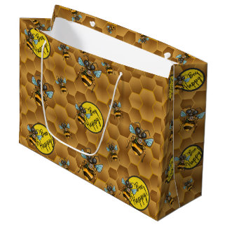 Wees blij! Cute Honey Bee Large Gift Bag Groot Cadeauzakje