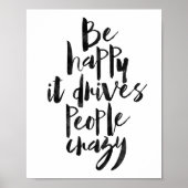 Wees blij dat het mensen gek maakt poster (Voorkant)