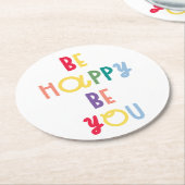 Wees blij dat je bent ronde kartonnen onderzetter (Gebogen)
