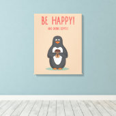 Wees blij en Drink koffie Canvas Afdruk (Insitu (Houten vloer))