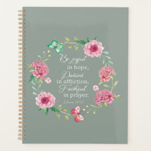 Wees blij in hoop dat tweetalige Romeinen 12:12 Planner