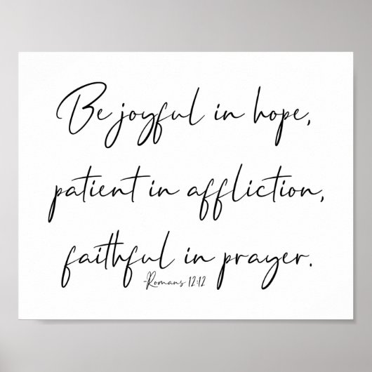Wees blij in Hope Patient, Romans 12:12 Poster (Voorkant)