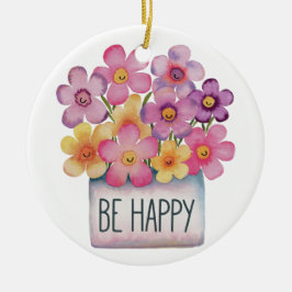 Wees blij keramisch ornament