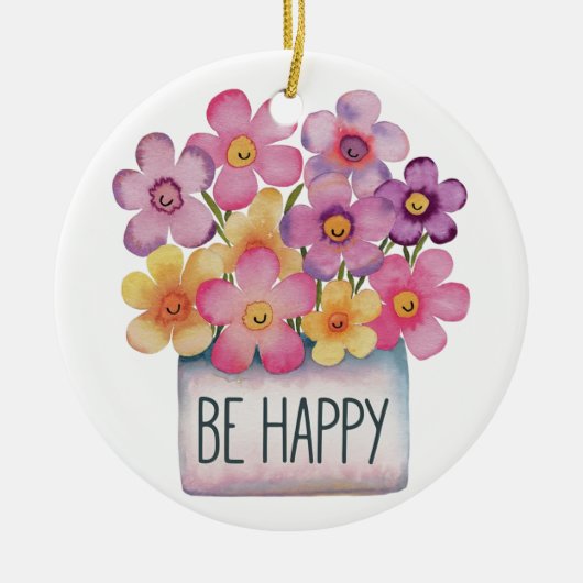 Wees blij keramisch ornament (Voorkant)