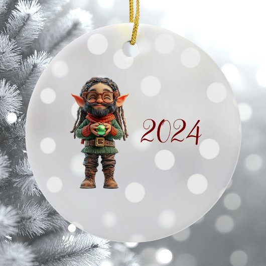 Wees blij Kerst Elf Keramisch Ornament