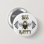 Wees blij | Kleuren Honingbij Ronde Button 5,7 Cm (Voorkant /achterkant)