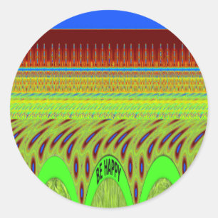 Wees blij Kleurrijke Polka Dot Motief Gift Ronde Sticker